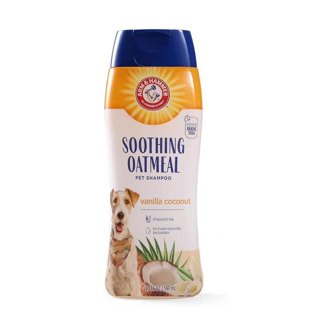 Arm & Hammer שמפו שיבולת שועל לכלבים בניחוח וניל וקוקוס