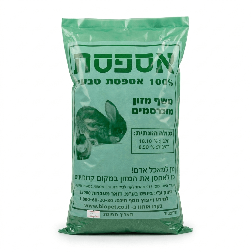 ביופט – אספסת טבעית למכרסמים באריזה ירוקה