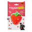 צעצוע לעיסה לכלבים פופוס Tough Fruit בצורת תות אדום עם עלים ירוקים, באריזה