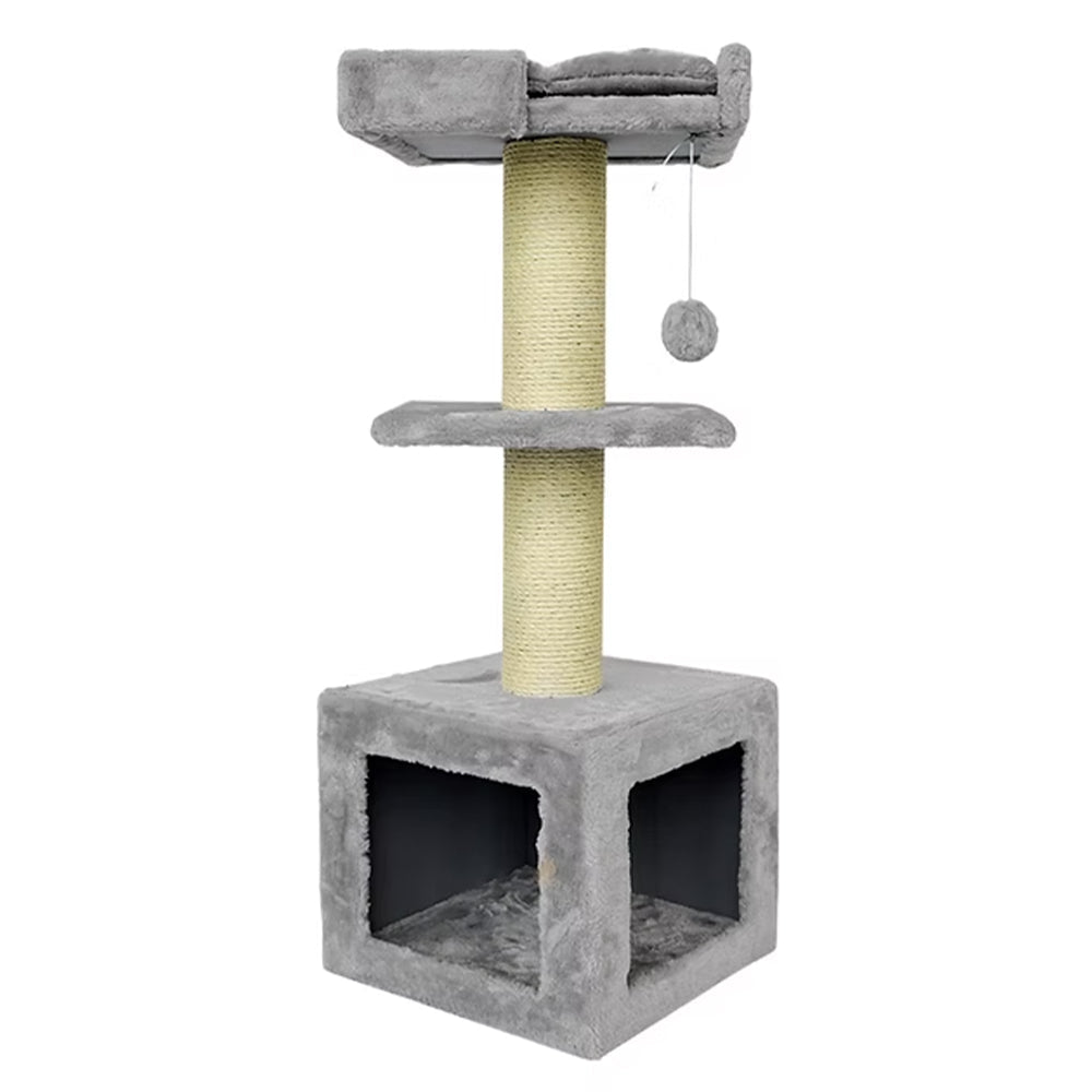 CATAGAT Vigrid מתקן גירוד לחתול עם בית מסתור, מיטה וכדור משחק