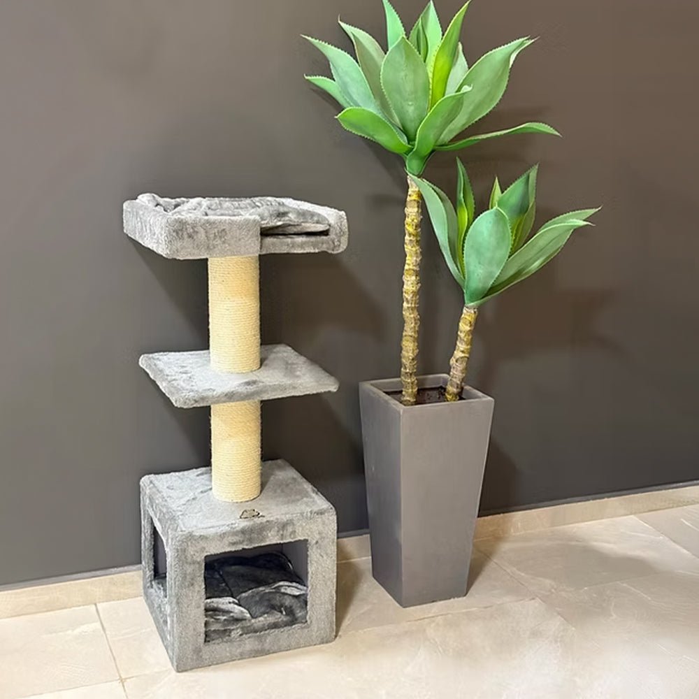 CATAGAT Vigrid מתקן גירוד לחתול עם בית מסתור, מיטה וכדור משחק