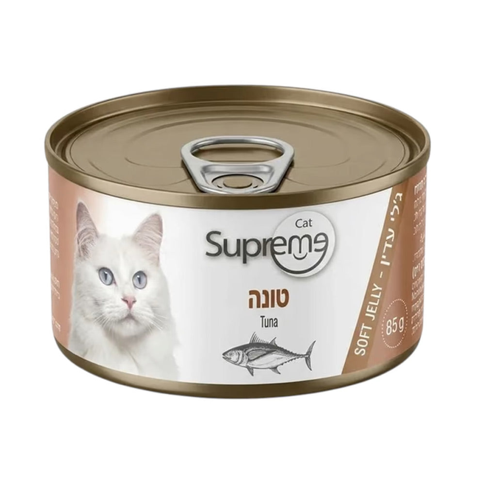 סופרים קט טונה בג׳לי עדין מזון רטוב לחתולים בקופסת 85 גרם